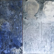 blue (Diptychon) 2018 Acryl auf Leinwand 120 x 60 cm          120 x 80 cm