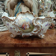 coupe jardinière en porcelaine de limoges scène galante