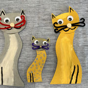 FRAUENARBEIT - Richtig tolle Sachen entstehen - ganze Katzenfamilien als schöne Deko.