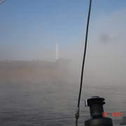 Elbeabwärts bei Nebel