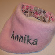 WHT ...hier mit rosa Fleece, grauer Schrift - nur noch sehr wenig Eulenstoff da 