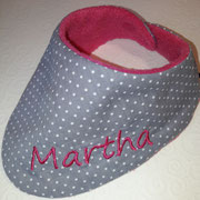 WHT Grauer Pünktchenstoff mit Fleece in pink