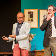 Fotografia di scena dello spettacolo teatrale Ti prego salvami al Teatro Caboto Kolbe a Milano | Alessandro Tintori