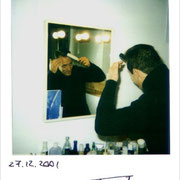 Backstage dal set di ritratto di Roberto Gandoli, fotografia di Alessandro Tintori, Milano 2001