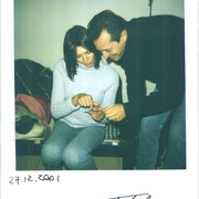 Backstage dal set di ritratto di Roberto Gandoli, fotografia di Alessandro Tintori, Milano 2001