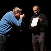 Fotografia di backstage di Luigi Larva durante lo stage di fotografia creativa di Alessandro Tintori