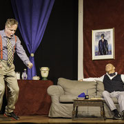 Fotografia di scena dello spettacolo teatrale Il pirata da salotto al Teatro Caboto Kolbe a Milano | Alessandro Tintori