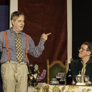 Fotografia di scena dello spettacolo teatrale Il pirata da salotto al Teatro Caboto Kolbe a Milano | Alessandro Tintori
