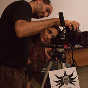 Backstage del set del porfolio fine art La strega di Alessandro Tintori con Yara