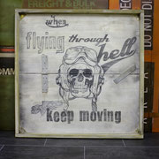 Flying through Hell, Vintage Sign, Handcrafted by Man Cave Signs & Co.