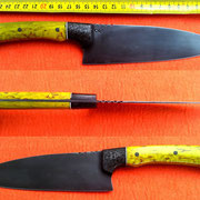 Nr.15-2013, Küchenmesser mit stabilisiertem Holz und Echtcarbon