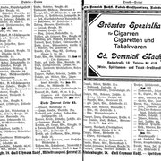 Adressbuchauszug von Stargard in Pommern, 1922