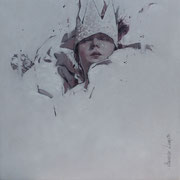 molletonnée - huile sur panneau - 30cm x 30cm (VENDU)