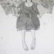 incarnée - graphite sur papier marouflé - 100cm x 150cm (VENDU)