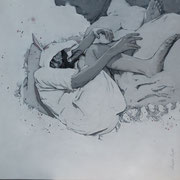 drapée - huile sur panneau - 50cm x 50cm 