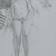 alba - graphite sur papier marouflé - 120cm x 60cm