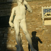david De michelangelo en Piazza Signoria. Florencia. julio 2009