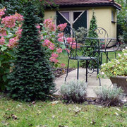 Sitzplatzgestaltung Garten historische Villa Wien