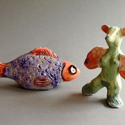 Roter Fisch und Flügelmausi