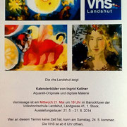 Einladung zur Ausstellung in der VHS Landshut 2014