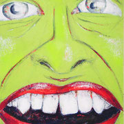 NEIN   Mischtechnik auf Pappe  87x57 cm  1998