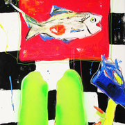 VERGIB MIR  Mischtechnik auf Leinwand  100x70 cm  1999