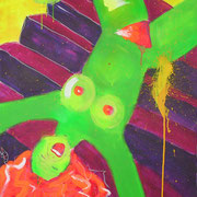 GEFALLENER ENGEL  Mischtechnik auf Leinwand  70x100 cm  1999