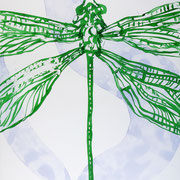 Libelle, Tusche auf Papier