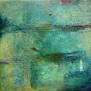 Leuchtturm im Wattenmeer   ... Acryl und Steinmehle auf Holzträger ... 60 x 60 cm
