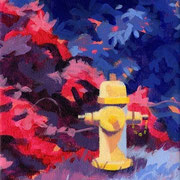 Fire Hydrant, Acrylic on canvas, 18x13cm SOLD