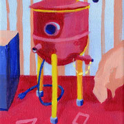 Inside the Sculpture Classroom, Acrylic on canvas, 18x13cm