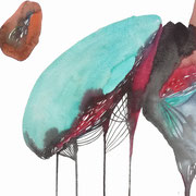 Down drift, Aquarellfarbe auf Papier, 30 x 40 cm, Susanne Renner-Schulz, 2020