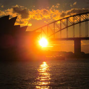 Opera House und Harbour Bridge bei Sonnenuntergang III