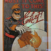 Anti-Deutschen-Plakat zur Zeit des ersten Weltkriegs im Museum of Sydney I