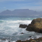 Blick Richtung Kapstadt von Robben Island aus