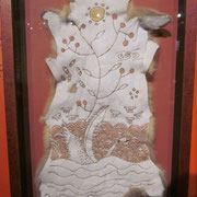 Aboriginal-Ledermalerei im Australian Museum in Sydney