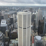Blick aus dem SydneyTower Richtung Hafen, Harbour Bridge und Opera House