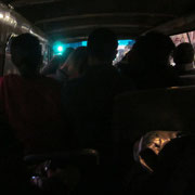 In einem uebervollen Taxibus ;-)