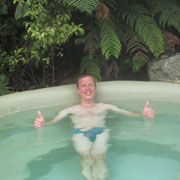 Erholung nach der Wanderung in den Hot Pools in Franz Josef