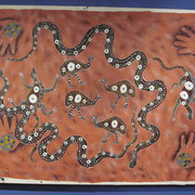 Aboriginal-Wandmalerei im Australian Museum in Sydney