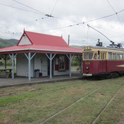 Tram an Tram-Haltestelle im Tram-Museum