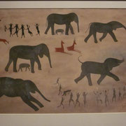 Suedafrikanisches Ureinwohner-Gemaelde im South African National Museum in Kapstadt