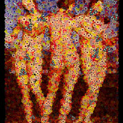 DURIEU-ERIN, "Les 3 Grâces Aux Fleurs", Art numérique avec réalité augmentée, 80 cm x 60 cm, 1090 €, EMPRUNTÉE ACTUELLEMENT