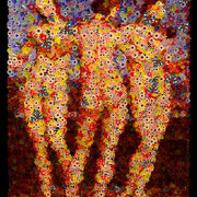 DURIEU-ERIN, "Les 3 Grâces Aux Fleurs", Art numérique avec réalité augmentée, 80 cm x 60 cm, 1090 €, DISPONIBLE A L'EMPRUNT