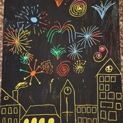 Wachskratzbilder "Silvester"