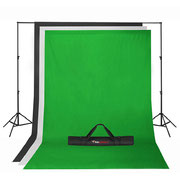 Kit de fondos negro, verde y blanco tamaños 2,80 x 5 mtrs + stand $ 750.000