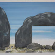 2 - Régénérescence - Huile sur papier canson 65 x 50 cm (format extérieur)