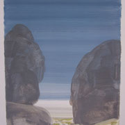 21 - Régénérescence - Huile sur papier canson 65 x 50 cm (format extérieur)