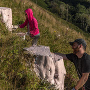 Stephen and I applying the third coat: the first pink coat after 2 white ones. Photography: Aaron Watson