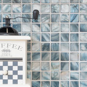Mosaico 2,5x2,5 cm Madreperla Celeste